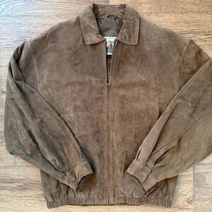 Vintage Men’s Leather Jacket Old School Sports Wear Lined Large EUC